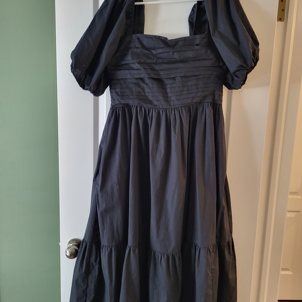 Abercrombie & Fitch Black Puff Sleeve Sundress